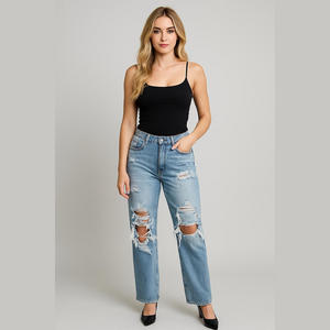 🎁Windsor Light Blue Distressed Boyfriend Jeans